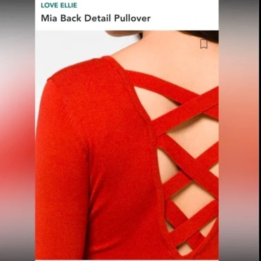 Love Ellie Mia Criss Cross back | Rust | V-Neck Knit Sweater | Size XS | New - Picture 10 of 10